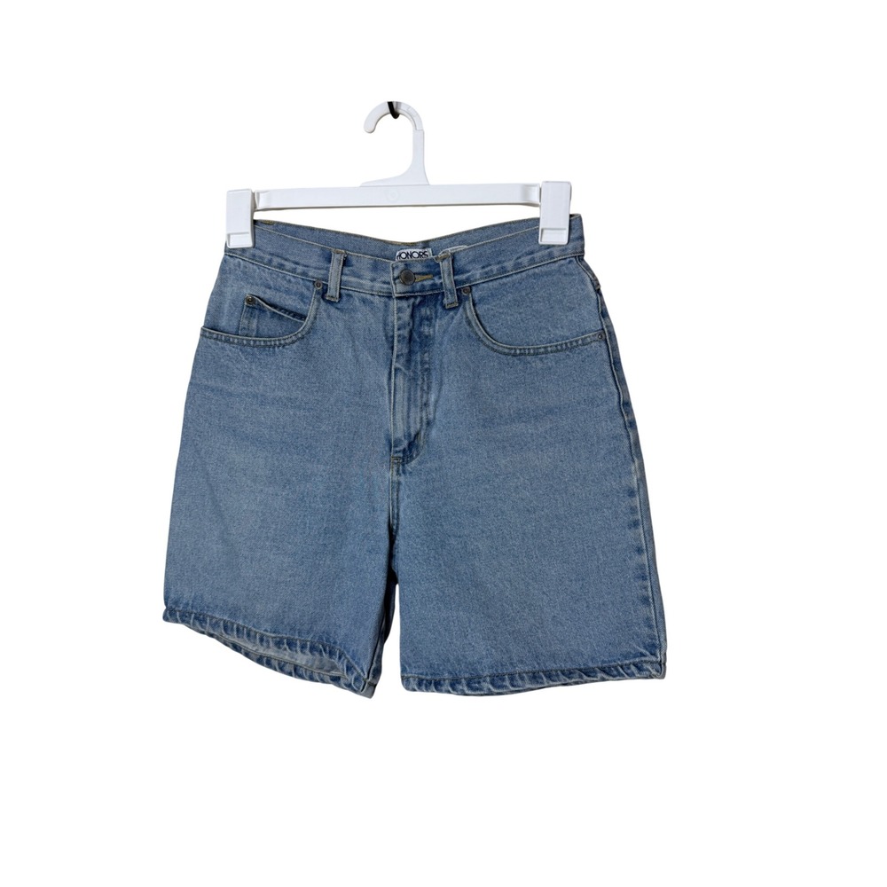 Honors Vintage High Waisted Denim Mom Shorts Blue Medium Wash Size 10 Cotton